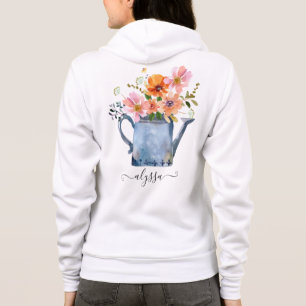 Hand-Painted Watercolor Floral Hoodie