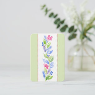 Hand Painted Watercolor Floral Note Blank Card