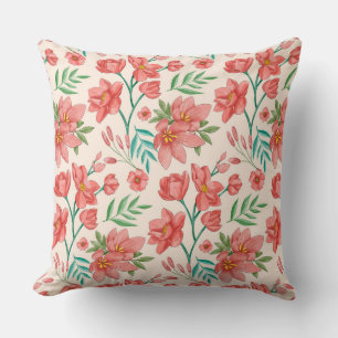 Hand Painted Watercolor Floral Pattern-54098 Cushion