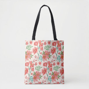 Hand Painted Watercolor Floral Pattern-54098 Tote Bag