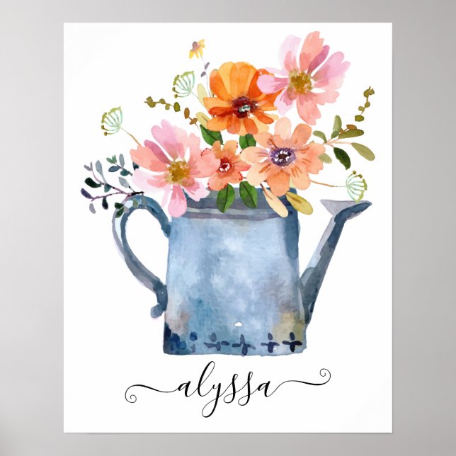 Hand-Painted Watercolor Floral Poster (Front)