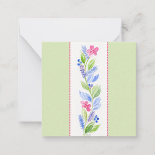 Hand Painted Watercolor Floral small ENCLOSURE  Card