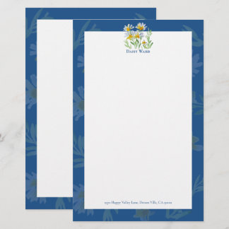 Hand-Painted Watercolor Floral Stationery Paper
