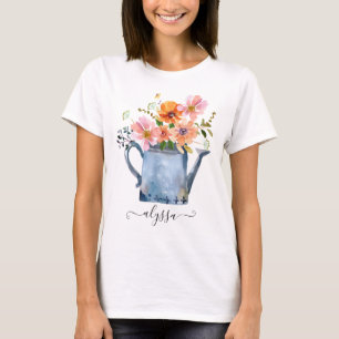 Hand-Painted Watercolor Floral T-Shirt