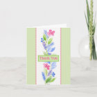 Hand Painted Watercolor Floral THANK YOU Greeting 