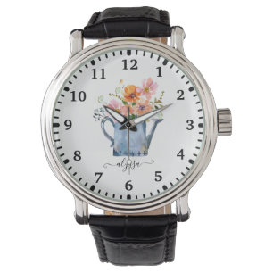 Hand-Painted Watercolor Floral Watch