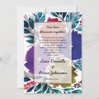 Hand-painted watercolor Flower Wedding Invitation