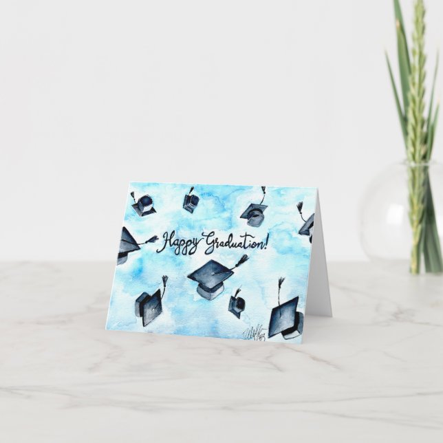 Hand painted watercolor graduation card (Front)