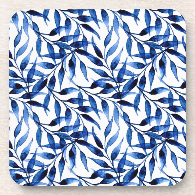 Hand Painted Watercolor Ink Pattern Coaster (Front)