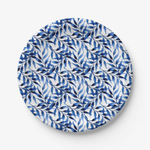 Hand Painted Watercolor Ink Pattern Paper Plate