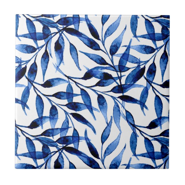 Hand Painted Watercolor Ink Pattern Tile (Front)