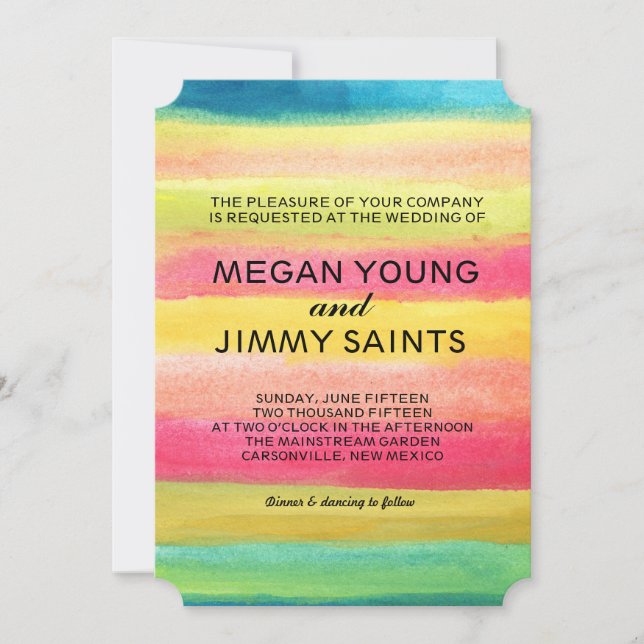 hand painted watercolor invitation (Front)