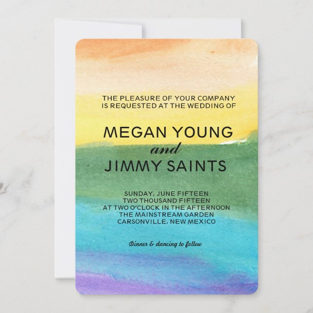 hand painted watercolor invitation (Front)