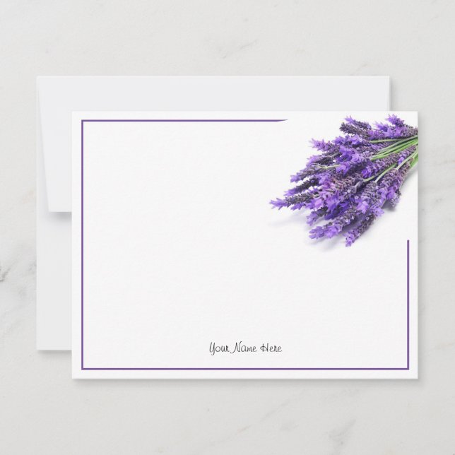Hand Painted Watercolor lavender Note Card (Front)