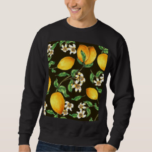 Hand Painted Watercolor Lemon Pattern Sweatshirt