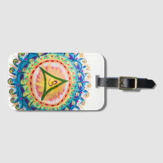 Hand Painted Watercolor Om Mandala  Luggage Tag