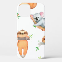 Hand painted watercolor pattern tropical cute anim