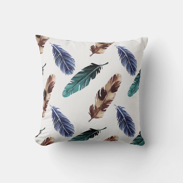Hand painted watercolor seamless pattern with colo cushion (Front)
