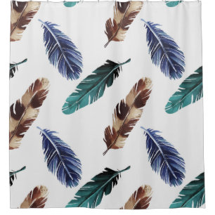 Hand painted watercolor seamless pattern with colo shower curtain