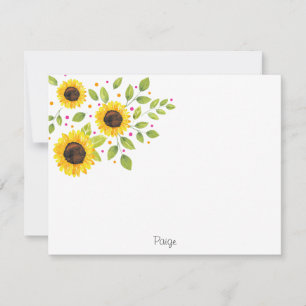 Hand Painted Watercolor Sunflower Bouquet Card