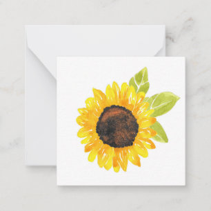 Hand Painted Watercolor Sunflower Card