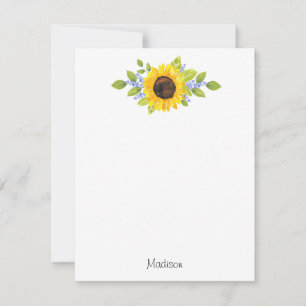 Hand Painted Watercolor Sunflower Swag Card