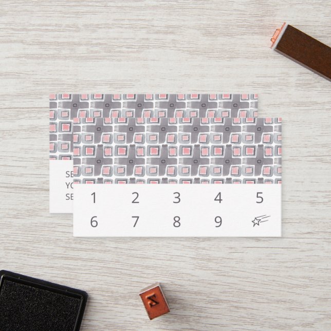 Hand Painted Watercolor Tile Pattern Simple 10  Loyalty Card (Front/Back In Situ)