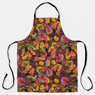 Hand-Painted with Inks All-Over Print Apron