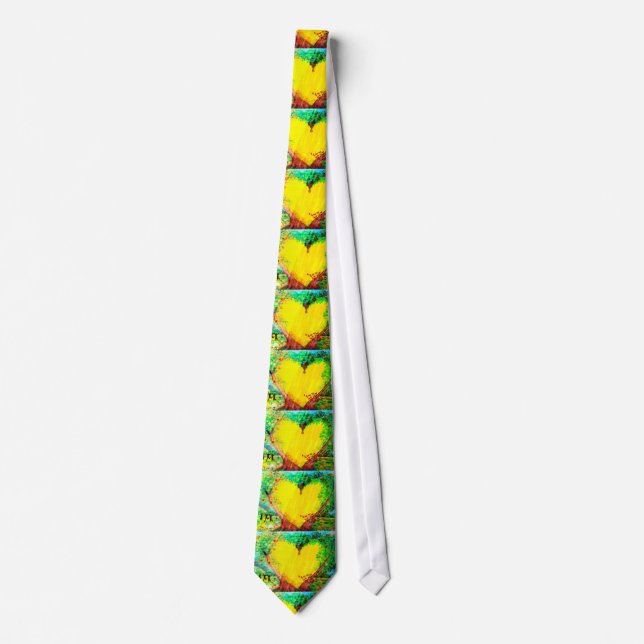 hand painted yellow heart tie (Front)