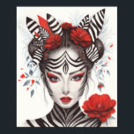 Hand Painted "Zebra Woman" - Award-Winning Pop Art Poster<br><div class="desc">"Zebra Woman" is an award-winning artwork by internationally recognised artist Danguole Serstinskaja. This bold black-and-white portrait, honoured with 5th place in the Pop Art category at the 2025 Art Collectors Choice Awards, blends surreal elegance with symbolic strength. A striking statement piece for any modern space, ideal for gallery walls, creative...</div>