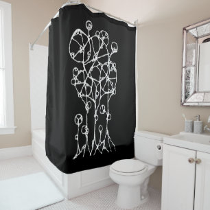Hand Painting - Abstract Tree Group 2 Shower Curtain