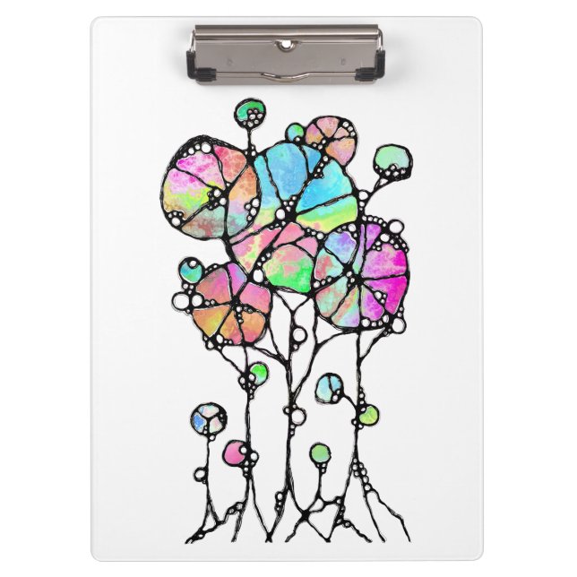 Hand Painting - Abstract Tree Group 3 Clipboard (Front)