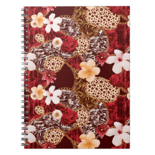 Hand Painting Abstract Watercolor Leopard Zebra an Notebook