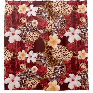 Hand Painting Abstract Watercolor Leopard Zebra an Shower Curtain