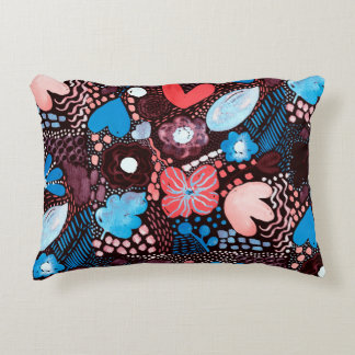 Hand Painting Abstract Watercolor Sketch Doodle Fl Decorative Cushion