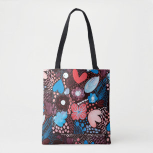 Hand Painting Abstract Watercolor Sketch Doodle Fl Tote Bag