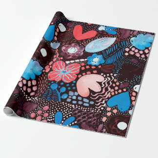 Hand Painting Abstract Watercolor Sketch Doodle Fl Wrapping Paper