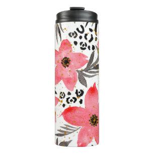 Hand Painting Abstract Watercolor Tropical Exotic Thermal Tumbler