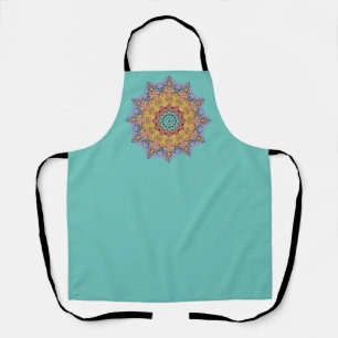 Hand Painting Mandala Clock Face 1 Apron