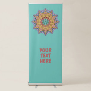 Hand Painting Mandala Clock Face 1 Retractable Banner