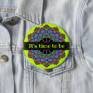 Hand Painting Mandala Clock Face 24 10 Cm Round Badge