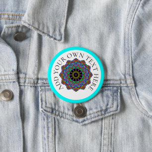 Hand Painting Mandala Clock Face 24 7.5 Cm Round Badge