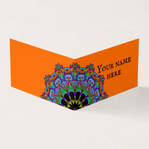 Hand Painting Mandala Clock Face 24 Business Card