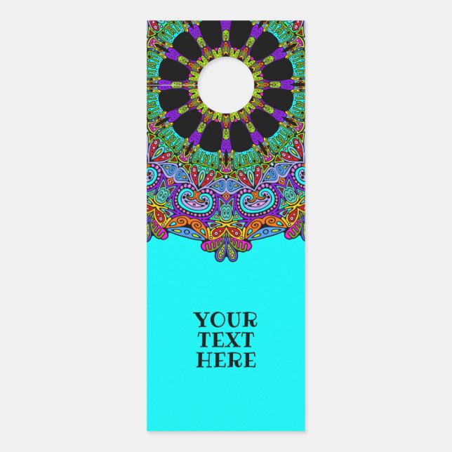 Hand Painting Mandala Clock Face 24 Door Hanger (Front)
