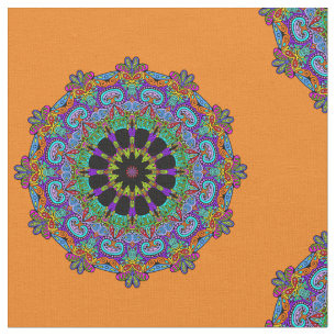 Hand Painting Mandala Clock Face 24 Fabric