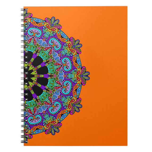 Hand Painting Mandala Clock Face 24 Notebook (Front)