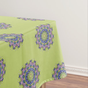 Hand Painting Mandala Clock Face 2 Tablecloth