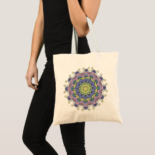 Hand Painting Mandala Clock Face 2 Tote Bag
