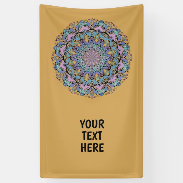 Hand Painting Mandala Clock Face 3 Banner (Vertical)