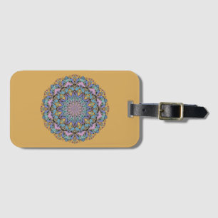 Hand Painting Mandala Clock Face 3 Luggage Tag